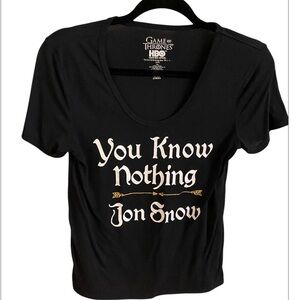 Game of Thrones  HBO Black Graphic Tee size XS. “ you know nothing” Jon Snow
